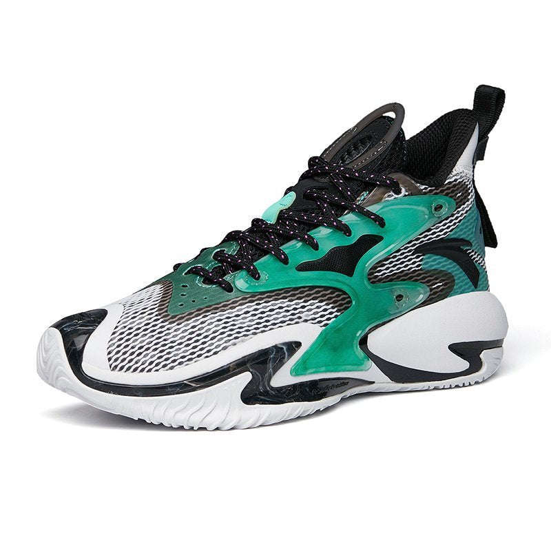 Anta Men Shock The Game 5 Crazy Tide Basketball Shoes in White/Youth Green/Black