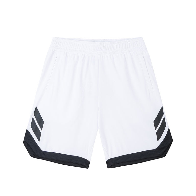 ANTA Men Basketball Knit Game Shorts In Pure White/Basic Black