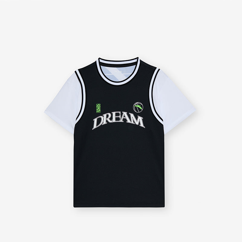 ANTA Boy Big Kids Free To Dream A-Cool Basketball Short Sleeve T Shirt